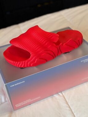 Auracles Chris Brown x John Dean Red Ribbed Nami Sandals